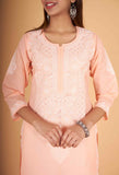 Arsh Handcrafted Pure Cotton Kashmiri Gala Kurti - arshchikan