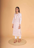 Arsh Handcrafted Multi on White Cotton Kurti - arshchikan