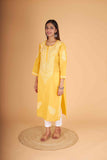 Arsh Handcrafted Pure Cotton Kashmiri Gala Kurti - arshchikan