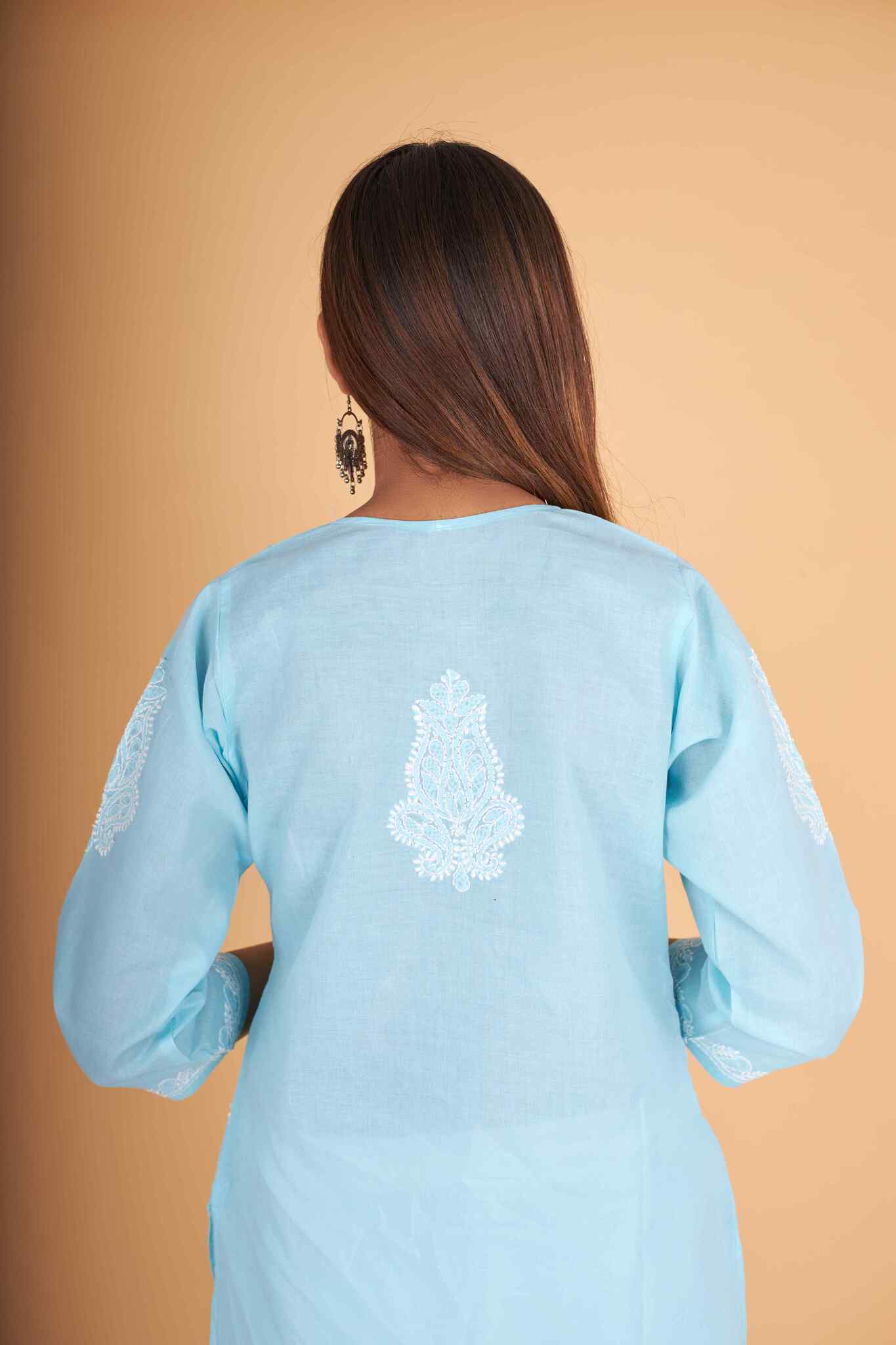 Arsh Handcrafted Pure Cotton Kashmiri Gala Kurti - arshchikan