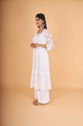 Arsh Handcrafted White Dyeable Georgette Fancy Heavy Anarkali - arshchikan