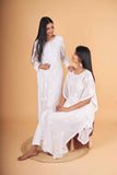 Arsh Handcrafted White Pure Viscose Georgette Kaftaan Dress - arshchikan