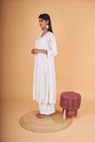 Arsh Handcrafted Kalidar White Pure Modal Gown Dress - arshchikan