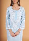 Arsh Handcrafted Leheriya Print Pure Cotton Chikan Kurti - arshchikan