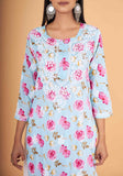Arsh Handcrafted MulMul Cotton Printed Chikankari Kurti - arshchikan