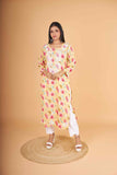 Arsh Handcrafted MulMul Cotton Printed Chikankari Kurti - arshchikan
