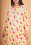 Arsh Handcrafted MulMul Cotton Printed Chikankari Kurti - arshchikan