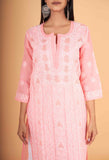Arsh Handcrafted Dark Peach Front Jaal with handmade Jaali Kurti - arshchikan