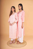 Arsh Handcrafted Dark Peach Front Jaal with handmade Jaali Kurti - arshchikan