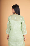 Arsh Handcrafted Forest Green Front Jaal with hanmade Jaali Kurti - arshchikan