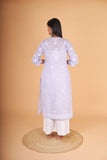 Arsh Handcrafted Mauve Front Jaal with handmade Jaali Kurti - arshchikan