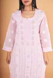 Arsh Handcrafted Baby Pink Front Jaal with handmade Jaali Kurti - arshchikan