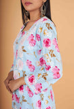 Arsh Handcrafted MulMul Cotton Printed Chikankari Kurti - arshchikan