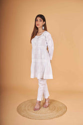 Arsh Handcrafted Pure Cotton 3 way stitched Self Short Top - arshchikan