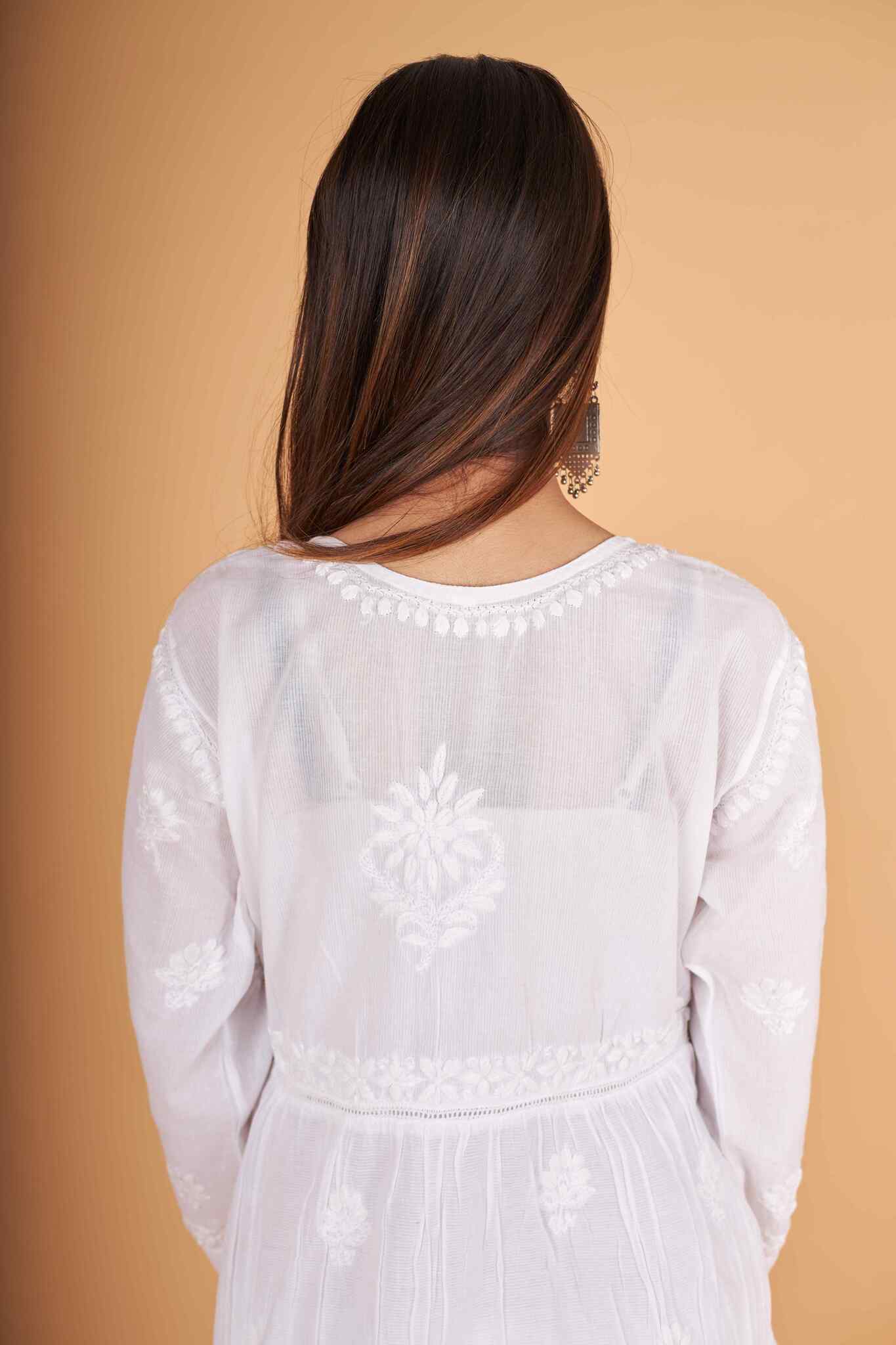 Arsh Handcrafted Pure Cotton 3 way stitched Self Short Top - arshchikan