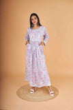 Arsh Handcrafted MulMul Cotton Printed Gown Dress - arshchikan