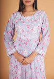 Arsh Handcrafted MulMul Cotton Printed Gown Dress - arshchikan