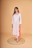 Arsh Handcrafted MulMul Cotton 3pc Kurti, Pant and Dupatta Chikankari Set - arshchikan