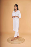 Arsh Handcrafted White Salab Cotton Chikankari Kurti - arshchikan