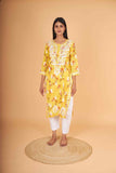 Arsh Handcrafted MulMul Cotton Printed Chikankari Kurti - arshchikan