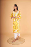 Arsh Handcrafted MulMul Cotton Printed Chikankari Kurti - arshchikan