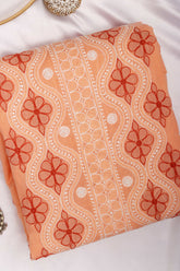 Arsh Handcrafted Pastel Orange Cotton Unstitched 3pc Suit - arshchikan