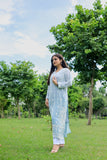 Arsh Handcrafted Powder Blue Pure Viscose Georgette Kurti