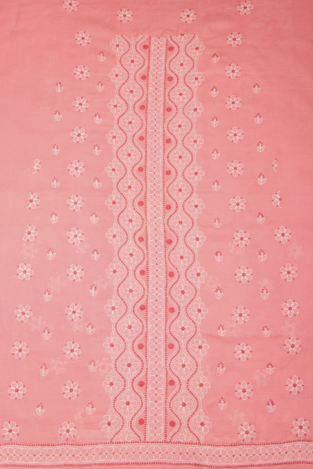 Arsh Handcrafted Dark Peach Cotton Unstitched 3pc Suit - arshchikan