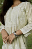 Arsh Handcrafted Chikan Muslin Chanderi Kurta and Pant Set
