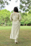 Arsh Handcrafted Chikan Muslin Chanderi Kurta and Pant Set