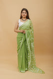 Arsh Handcrafted Semi Georgette Heavy Palla Chikan Embroidered Saree - arshchikan