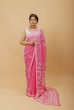 Arsh Handcrafted Semi Georgette Heavy Palla Chikan Embroidered Saree - arshchikan