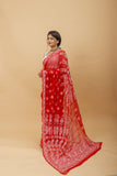 Arsh Handcrafted Semi Georgette Heavy Palla Chikan Embroidered Saree - arshchikan