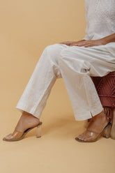 Arsh Handcrafted Pure Cotton Kairi Design Chikankari Pant - arshchikan