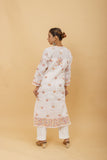 Arsh Handcrafted Multi on White Cotton Kurti - arshchikan