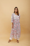 Arsh Handcrafted Pure MulMul Cotton Printed Gown Dress - arshchikan