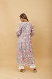 Arsh Handcrafted Pure MulMul Cotton Printed Gown Dress - arshchikan