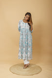 Arsh Handcrafted Pure MulMul Cotton Printed Gown Dress - arshchikan