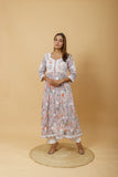 Arsh Handcrafted Pure MulMul Cotton Printed Gown Dress - arshchikan