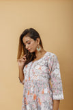 Arsh Handcrafted Pure MulMul Cotton Printed Gown Dress - arshchikan