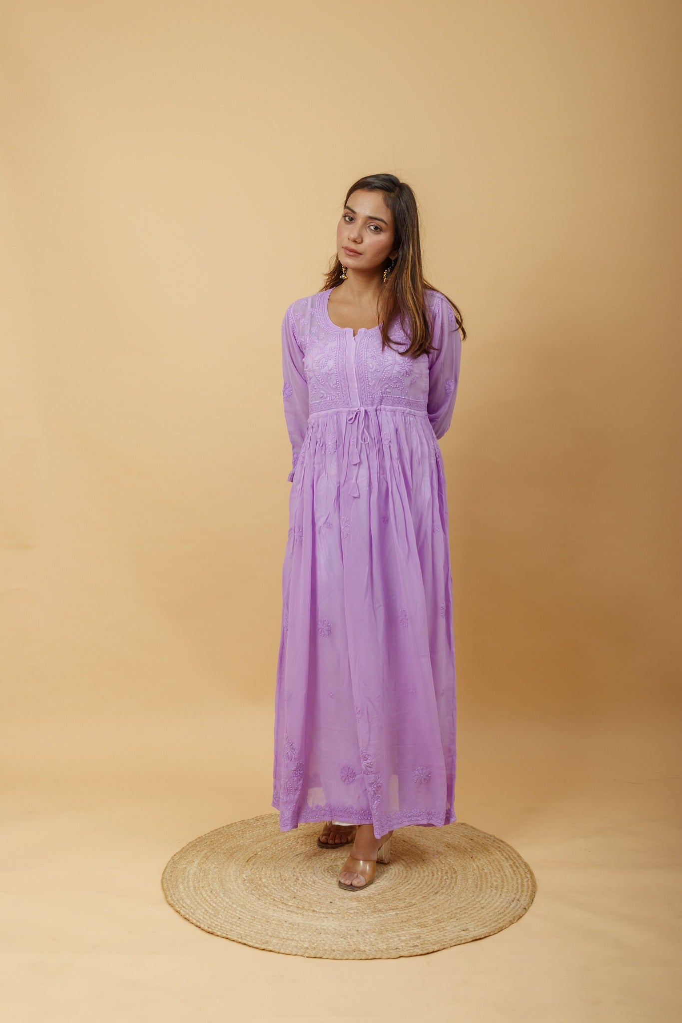 Arsh Handcrafted Fancy Dyed Pure Visose Georgette Gown - arshchikan