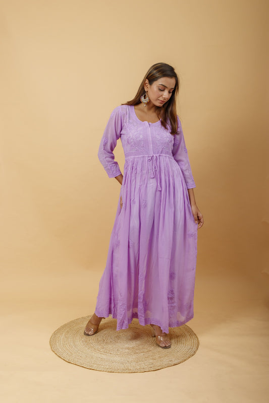Arsh Handcrafted Fancy Dyed Pure Visose Georgette Gown - arshchikan