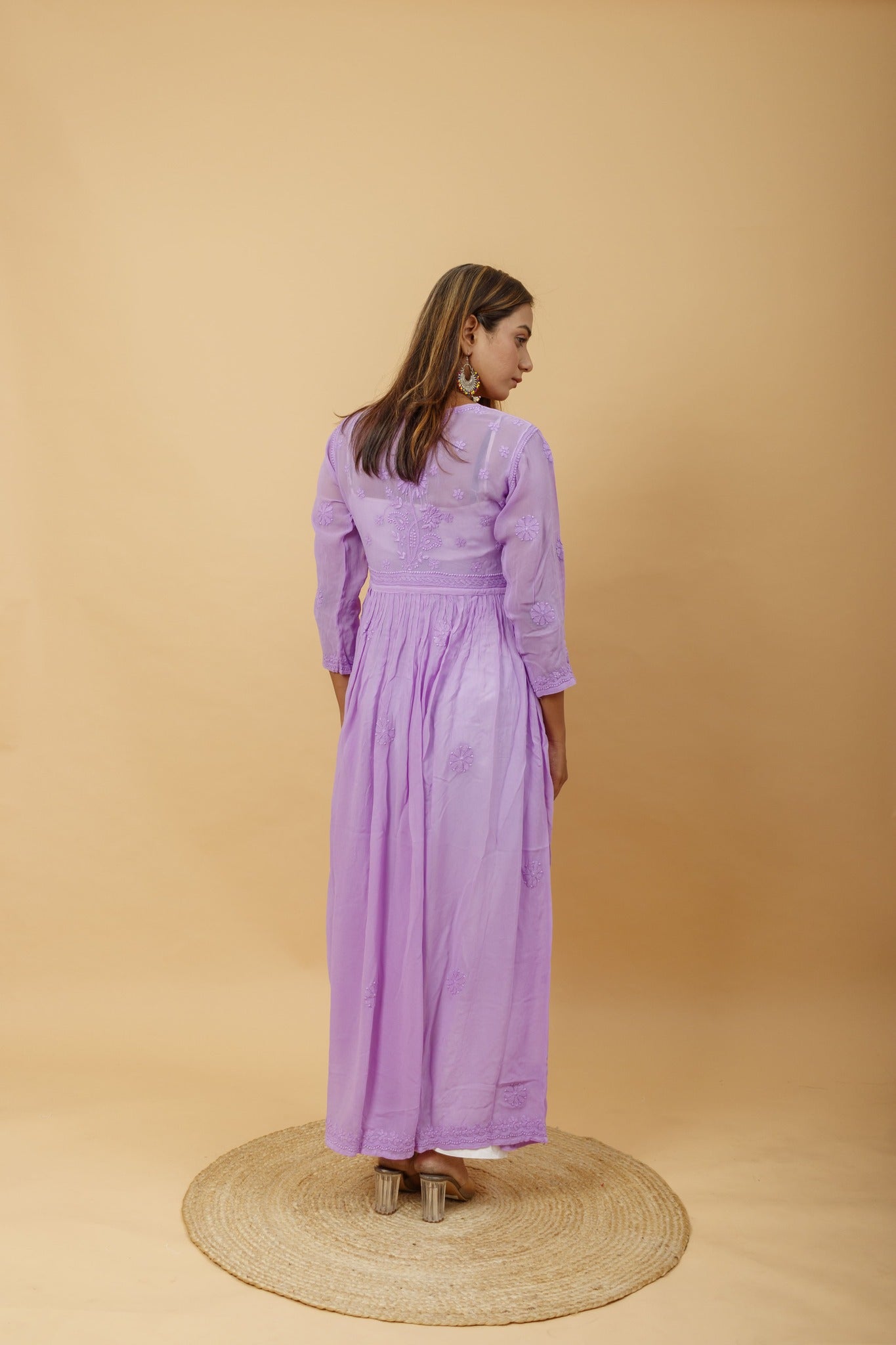 Arsh Handcrafted Fancy Dyed Pure Visose Georgette Gown - arshchikan