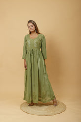 Arsh Handcrafted Fancy Dyed Pure Visose Georgette Gown - arshchikan