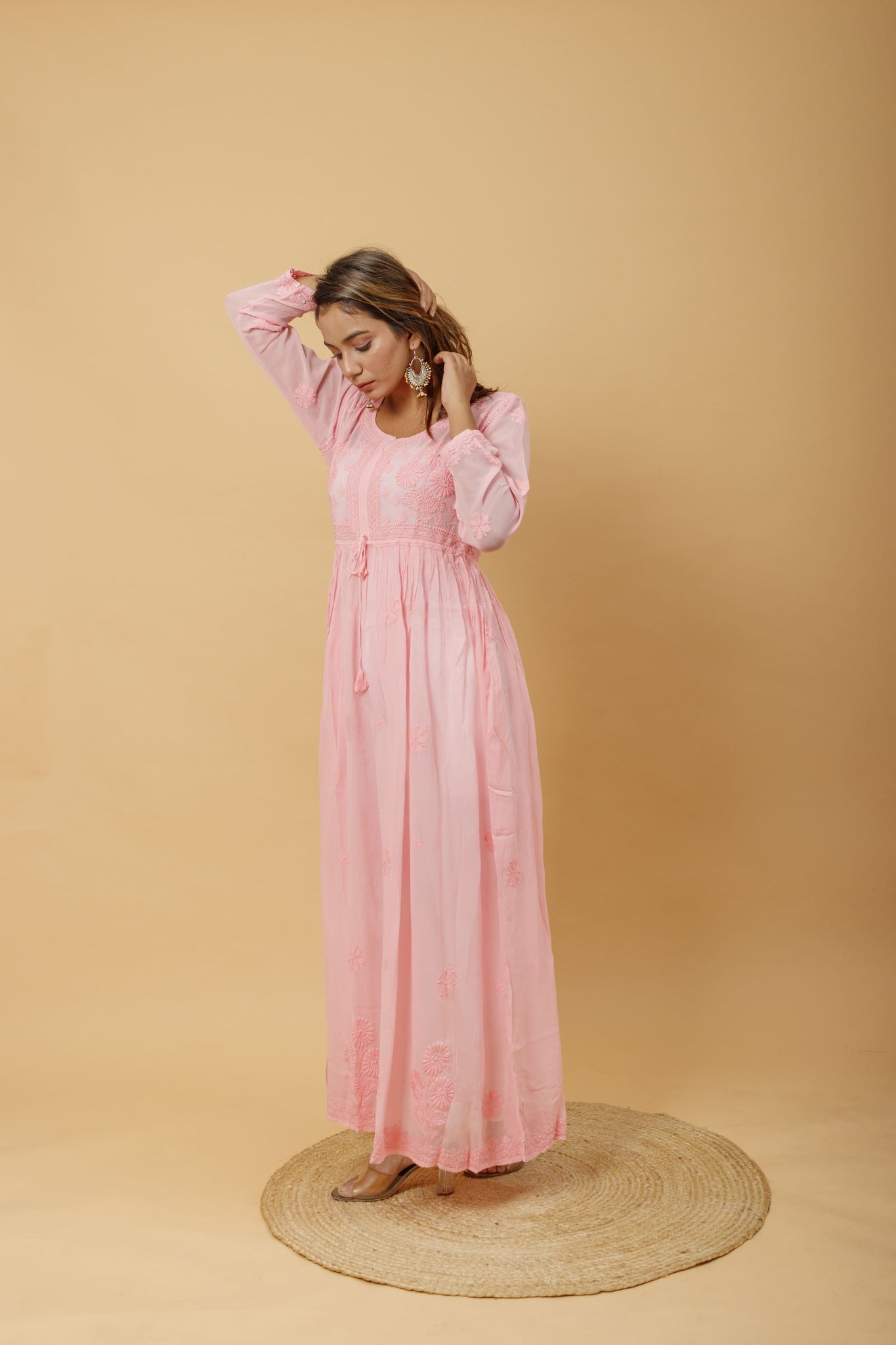 Arsh Handcrafted Fancy Dyed Pure Visose Georgette Gown - arshchikan