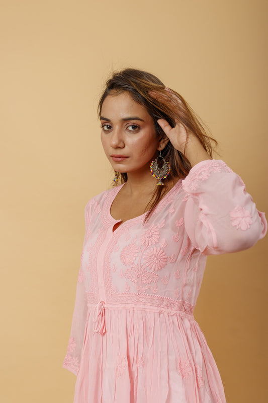 Arsh Handcrafted Fancy Dyed Pure Visose Georgette Gown - arshchikan