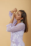 Arsh Handcrafted Purple Semi Georgette Chikan Kurti - arshchikan