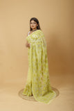 Arsh Handcrafted Semi Georgette Palla Chadi All Over Chikan Embroidered Saree - arshchikan