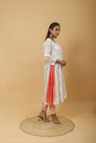 Arsh Handcrafted MulMul Cotton 3pc Kurti, Pant and Dupatta Chikankari Set - arshchikan