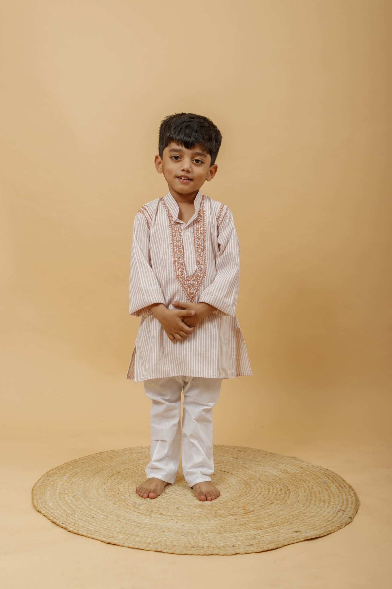 Arsh Handcrafted Boys Kurta Pajama Chikankari Set - arshchikan